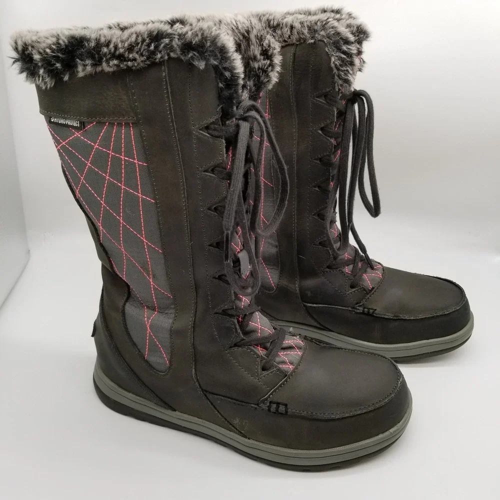 Köppen Winter Boots Women Size‎ 8 Black Pink Hydro Protect PrimaLoft Insulated